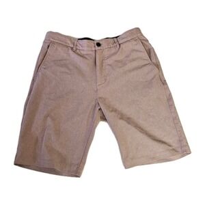 01. Algo Golf Performance Chino Shorts Mens 32x10 Pockets Mauve Mini Check